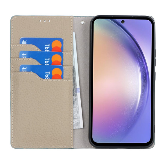 Откидной чехол для Samsung Galaxy A54 5G, Litchi Skin Grain, синий