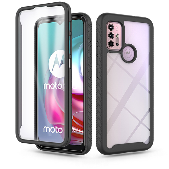 Чoхол Shockproof до Motorola Moto G10 / G20 / G30, із захисним екраном, чорний