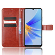 Футляр з клапаном для Oppo A17, Crazy Horse Wallet, коричневий