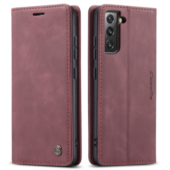 Чехол CASEME для Samsung Galaxy S22+ Plus 5G, Leather Wallet Case, красный