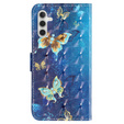 Откидной чехол для Samsung Galaxy A35 5G, Wallet, Butterflies синий