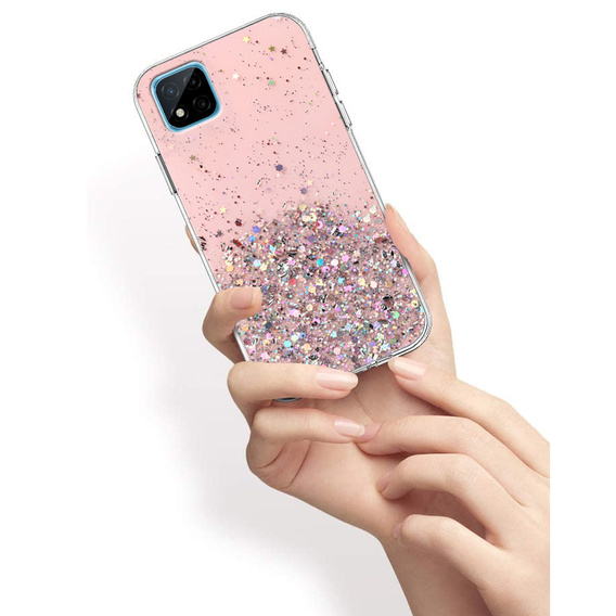 Чехол до Vivo Y21/Y21s/Y33s, Glittery, розовый