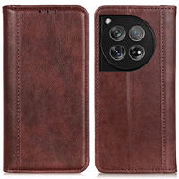 Чoхол до OnePlus 12 5G, Wallet Litchi Leather, коричневий