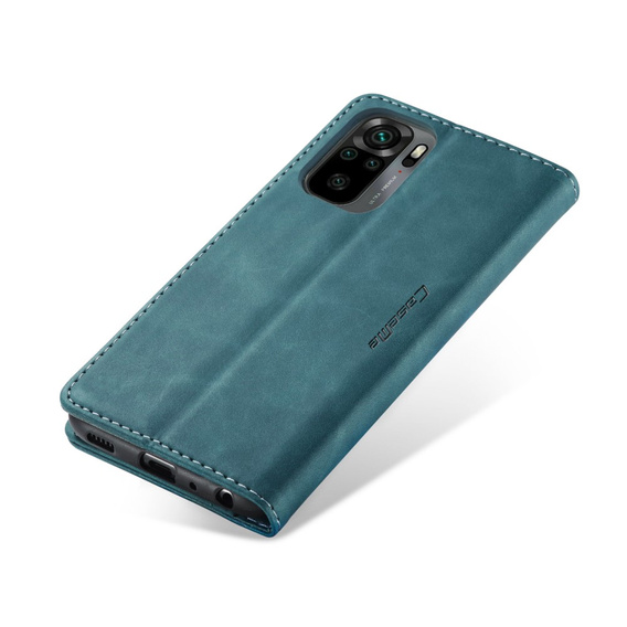 Чехол CASEME для Xiaomi Redmi Note 10 / 10S, Leather Wallet Case, зелёный