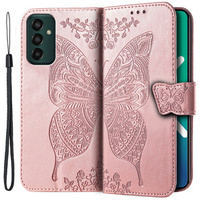 Чохол-книжка для Samsung Galaxy M13, Butterfly, рожевий rose gold