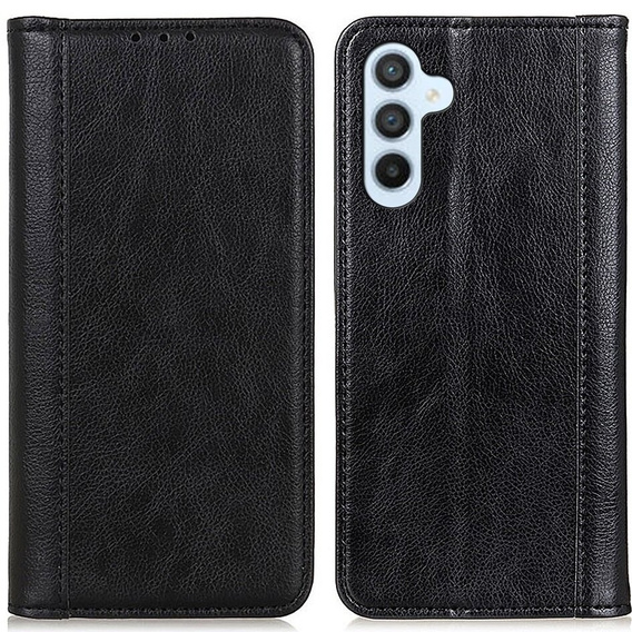 Чoхол до Samsung Galaxy S24, Wallet Litchi Leather, чорний