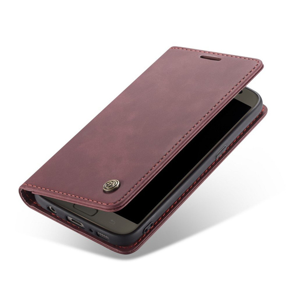 Чехол CASEME для Samsung Galaxy S7, Leather Wallet Case, бордовый