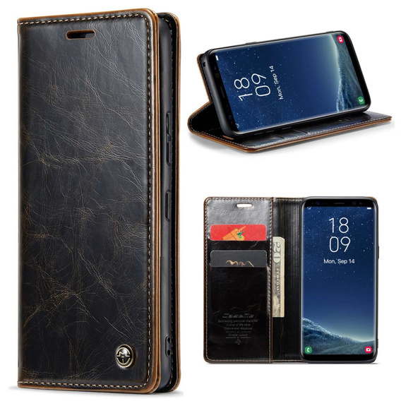 Флип-кейс CASEME для Samsung Galaxy S8+ Plus, Waxy Textured, кофе