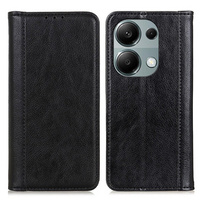 Чехол до Xiaomi Redmi Note 13 Pro 4G, Wallet Litchi Leather, чёрный