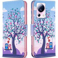 Чохол-книжка для Xiaomi 13 Lite, Wallet, tree & owls, м'яти