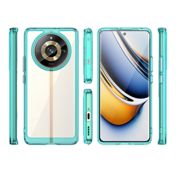 Чехол до Realme 11 Pro 5G / 11 Pro+ 5G, Fusion Hybrid, прозрачный / синий