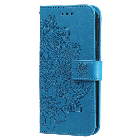 Откидной чехол для Xiaomi Redmi Note 12 5G / POCO X5 5G, Mandala Flower, синий