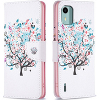 Чохол-книжка для Nokia C12 4G, Wallet, colorful tree, білий