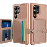 Чохол для Samsung Galaxy S24 Ultra Card Holder Kickstand, Card Holder Kickstand, рожевий