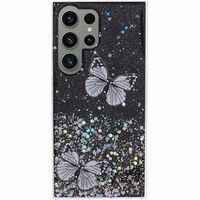 Чохол для Samsung Galaxy S24 Ultra, Glitter Butterfly, чорний