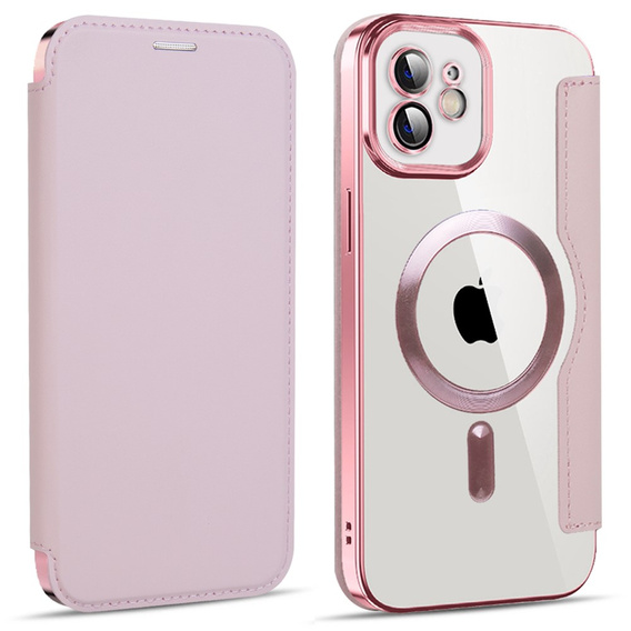 Чохол-книжка для iPhone 11, RFID Wallet MagSafe CamShield, рожевий rose gold