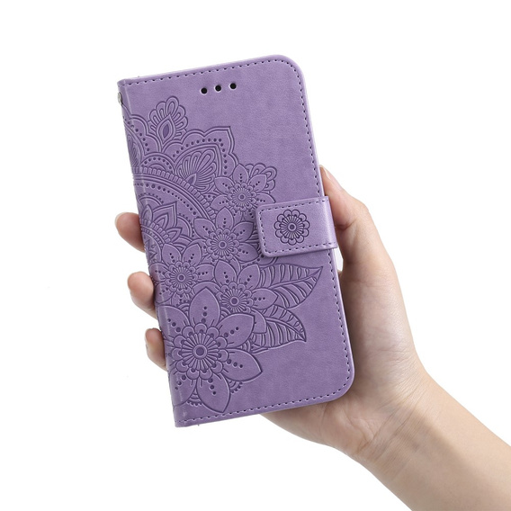 Откидной чехол для Xiaomi Redmi 13C / Poco C65, Mandala Flower, фиолетовый