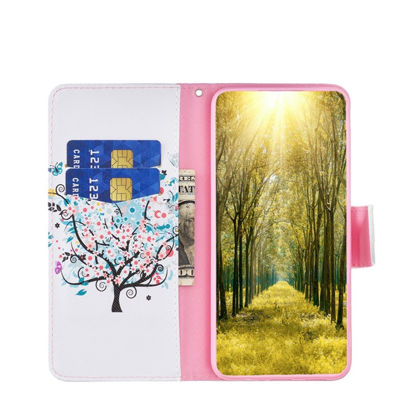 Чохол-книжка для Motorola Edge 40 5G, Wallet, colorful tree, білий