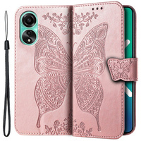 Чохол-книжка для Oppo A38 4G / Oppo A18 4G, Butterfly, рожевий rose gold