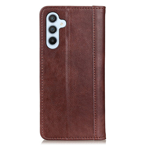 Чoхол до Samsung Galaxy A35 5G, Wallet Litchi Leather, коричневий