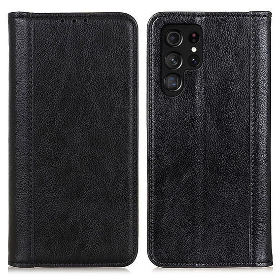 Флип-кейс для Samsung Galaxy S25 Ultra, Split Leather, чёрный