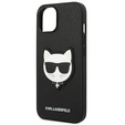 Чoхол Karl Lagerfeld до iPhone 14, Saffiano Choupette Head Patch, чорний