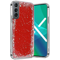 Чехол до Samsung Galaxy S21, Glittery, красный