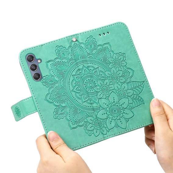 Откидной чехол для Samsung Galaxy M34 5G, Mandala Flower, зелёный