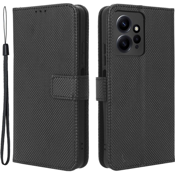 Откидной чехол для Xiaomi Redmi Note 12 4G, Wallet Smart Magnet, чёрный