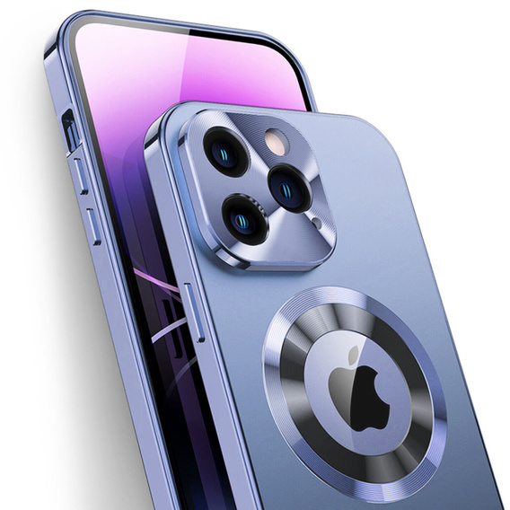 Чехол для iPhone 12 Pro Max, Dual Glass, для Magsafe, синий