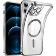 Чохол для iPhone 12 Pro, Electro MagSafe, сріблястий + Скло на екран