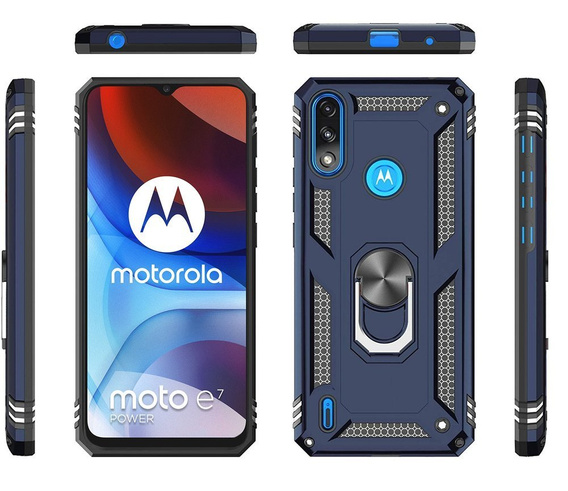 Броньований Чoхол до Motorola Moto E7 Power / E7i Power, Nox Case Ring, темно-синій