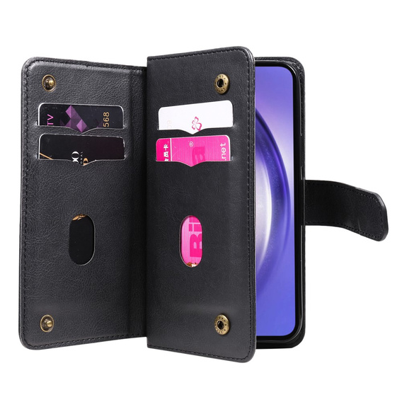 чехол с клапаном для Samsung Galaxy A55 5G, 10 Card Slots Wallet, чёрный