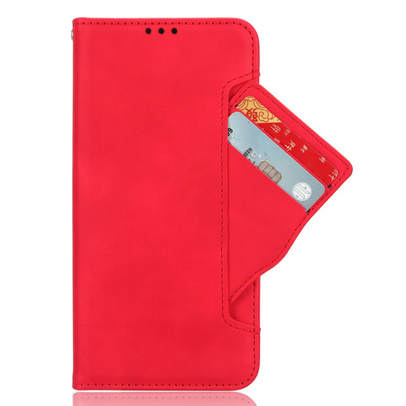 Футляр з клапаном для Xiaomi Redmi Note 13 Pro+, Card Slot, червоний