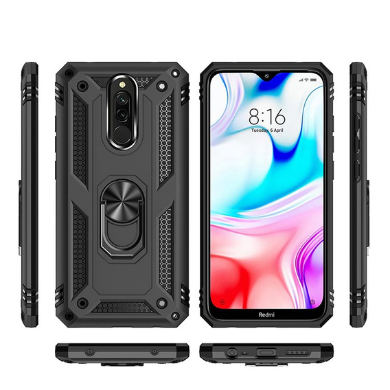 Броньований Чoхол до Xiaomi Redmi 8 / 8A, Nox Case Ring, чорний