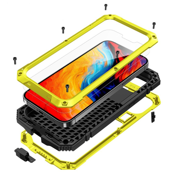 Чехол для iPhone 14, R-JUST, бронированный, жёлтый