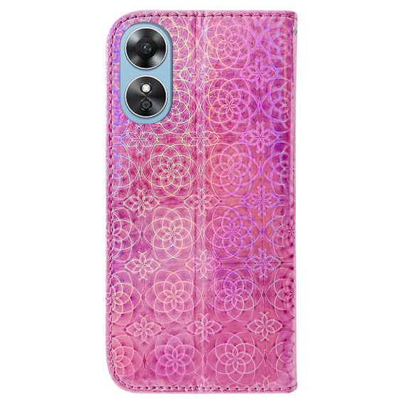 Откидной чехол для Oppo A17, Wallet mandala, розовый