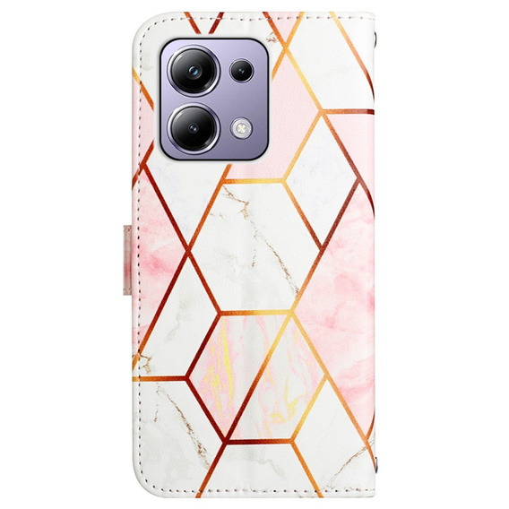 Откидной чехол для Xiaomi Redmi Note 13 Pro 4G, Wallet, Marble розовый