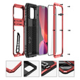 Бронированный чехол для iPhone 14 Pro, Metal Hybrid, красный