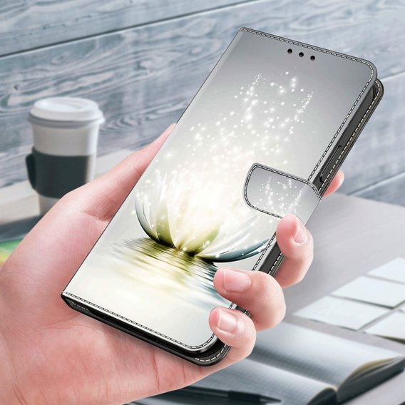 Чохол-книжка для Xiaomi Redmi Note 12 4G, Wallet, Lotos Flower, сірий