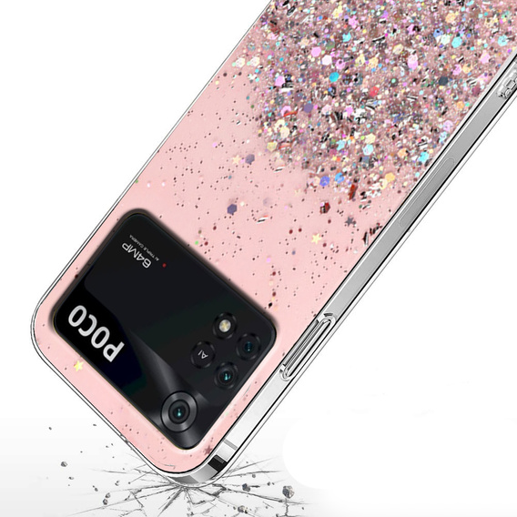 Чехол до Xiaomi Poco M4 Pro 4G, Glittery, розовый