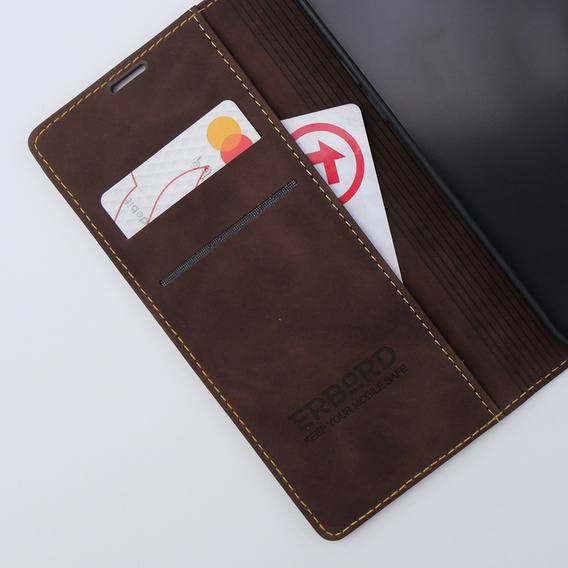 Чохол для iPhone 15 Pro Max, ERBORD Vintage, гаманець з клапаном, кава