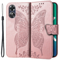 Чохол-книжка для Oppo A17, Butterfly, рожевий