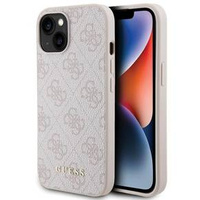 Чехол GUESS до iPhone 15 Plus, 4G Metal Gold Logo, розовый