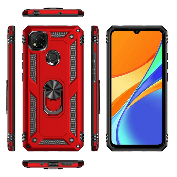 Броньований Чoхол до Xiaomi Redmi 9C, Nox Case Ring, червоний