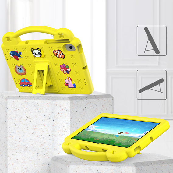 Детский чехол для Samsung Tab A8 X200 / X205, Cute Patterns, с подставкой, жёлтый