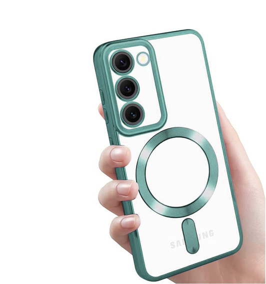 Чехол для Samsung Galaxy S23, Electro MagSafe, зелёный + стекло для экрана