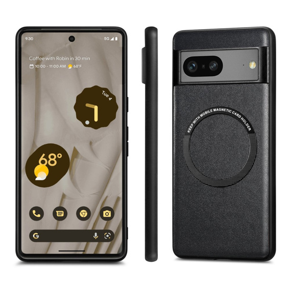 Чoхол до Google Pixel 7A, Leather Hybrid MagSafe, чорний