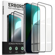 2x Загартоване скло ERBORD 3D для iPhone 16 для всього екрану