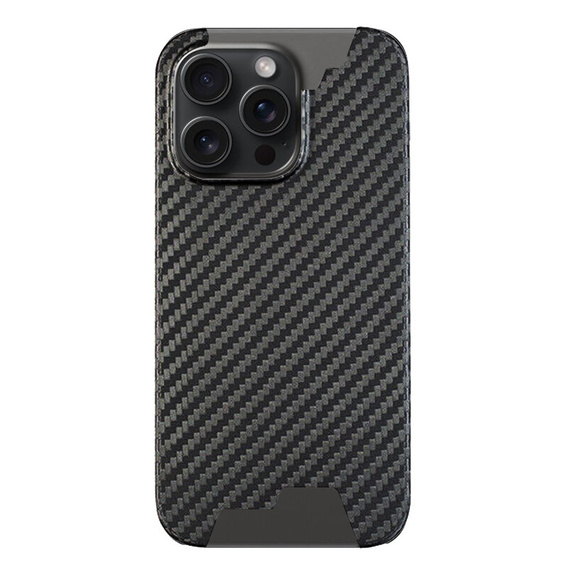 Чехол для iPhone 15 Pro Max, Carbon Fiber, матовый чёрный